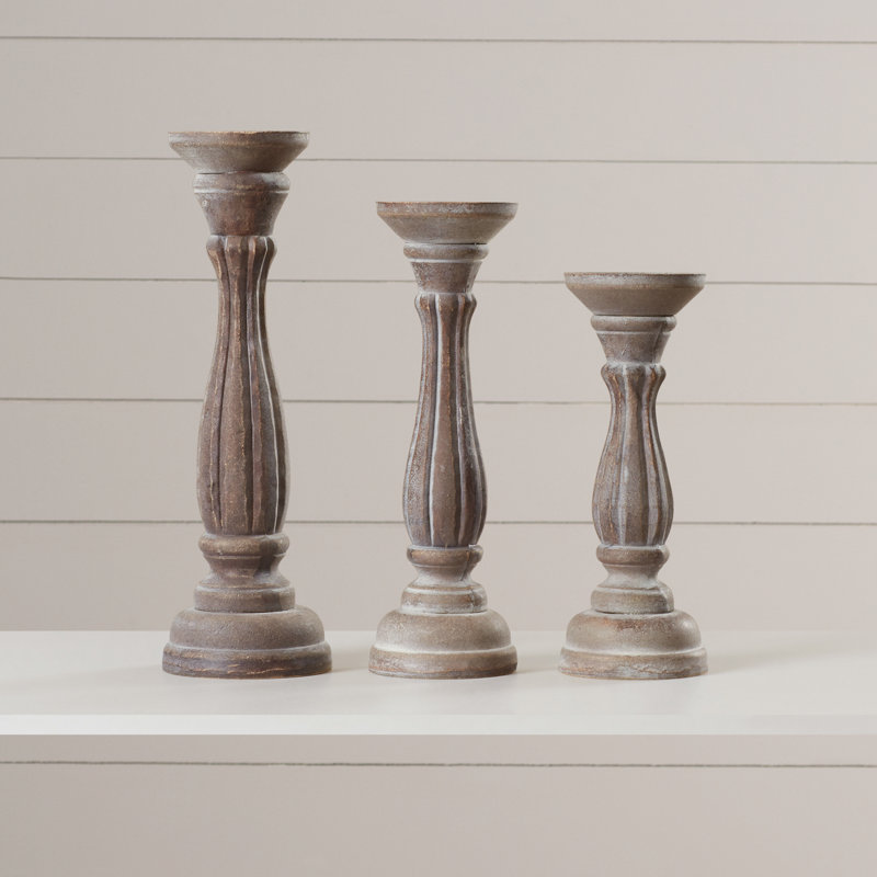 Lark Manor 3 Piece Pillar Candlestick Set & Reviews Wayfair